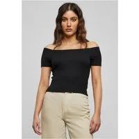 URBAN CLASSICS Rundhalsshirt Damen Off Shoulder Rib Tee schulterfreies T-Shirt