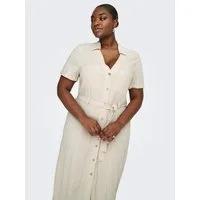 ONLY CARMAKOMA Blusenkleid CARSIESTA SS LIN BL SHIRT DRESS PNT NOOS
