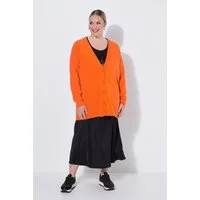 MIAMODA Strickjacke Long-Strickjacke Regular Fit V-Ausschnitt