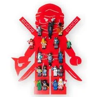 moin minis Wandregal moin minis Ninja Rot Kinderzimmer Regal für 18 Minifiguren