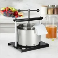 Feel2Home Entsafter Obstpresse Entsafter Fruchtpresse 5 Liter Edelstahl Auslaufrohr Saft, 0 W, rostfrei