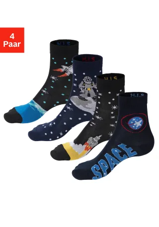 H.I.S Socken Packung, 4 Stk. tlg. mit eingestrickten Motiven
