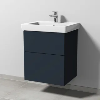 Sanipa 3way Waschtischunterbau zu Villeroy & Boch Subway 2.0 Waschtisch mit 2 Auszügen, Marine-Matt SP6111R
