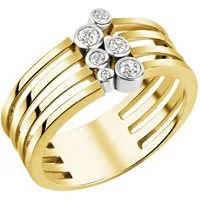 Vivance Fingerring 925/- Sterling Silber vergoldet bicolor