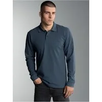 Trigema Poloshirt TRIGEMA Langarm Poloshirt mit Armbündchen (1-tlg)