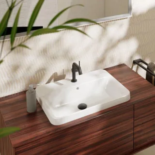hansgrohe Xuniva Einbauwaschtisch 61068450 550x450mm, ohne Hahnloch, mit Überlauf, SmartClean, weiß