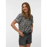 Vero Moda Shirtbluse VMMENNY LACE SS TOP WVN GA Viskose, regular fit
