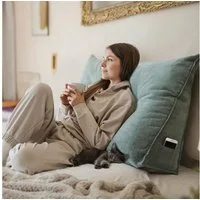 Björn&Schiller Rückenkissen Lesekissen für Bett und Sofa Keilkissen mit waschbarem Bezug, Ideal zum Anlehnen im Bett, türkis, 70 cm lang