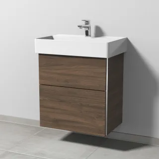 Sanipa 3way Waschtischunterbau zu Duravit Dura Square Waschtisch mit 2 Auszügen, Eiche-Arizona BR42380