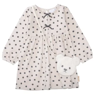 BASEFIELD - Md.-Kleid mit Tasche soft beige aop - Gr. - 110