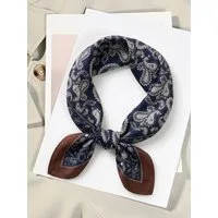 Vivi Idee Seidentuch 100% Maulbeerseide Halstuch Nachtpaisley, Quadratisches 53x53 cm Halstuch, bedrucktes Seidenschal