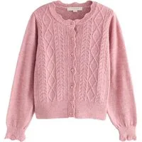 LAURA ASHLEY Strickjacke Laura Ashley Strickjacke mit Pointelle (1-tlg)
