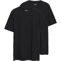 s.Oliver T-Shirt (Set) mit Label-Print und lang geschnitten im 2er SPARPACK
