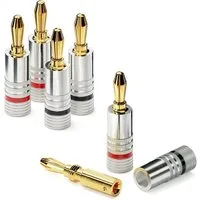 conecto conecto Bananenstecker 4er-Set Professionell, für alle Lautsprecherkab Audio-Kabel