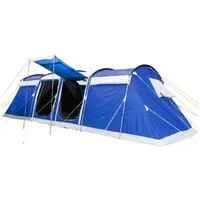 Skandika Tunnelzelt Montana 10 Sleeper Protect, Gruppenzelt mit eingenähtem Zeltboden, Personen: 10 (Sleeper Technologie, Moskitonetz an den Haupteingängen/Schlafkabinen), 2 schwarze Schlafkabinen + Trennwand, 5000mm Wassersäule, Familienzelt