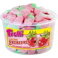 TROLLI Süßigkeit, Trolli Saure Erdbeeren sauer gezuckerte Erdbeerfruchtgummis 1200g