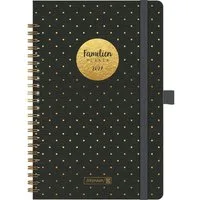 Baier & Schneider Familienkalender BRUNNEN 1070291017 Buchkalender Familienplaner 2027 "Gold-Punkte"...
