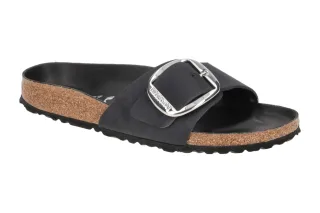 Birkenstock Madrid Big Buckle 1006523 Damen Pantoletten Schwarz Nubukleder