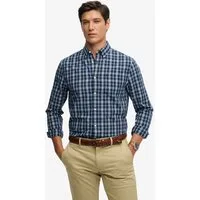 Superdry Langarmhemd PREPPY POPLIN L/S SHIRT kariertes Design, mit Knopfleiste, Regular Fit
