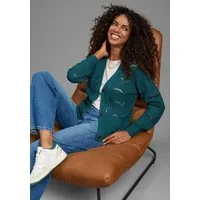 Laura Scott Strickjacke mit Ajourstrickmuster kurz geschnitten