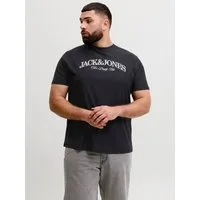 Jack & Jones PlusSize T-Shirt JORCASSIS BRANDING TEE SS CREW NECK PLS mit Logo Schriftzug