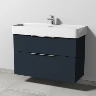 Sanipa 3way Waschtischunterbau zu Laufen VAL Waschtisch mit 2 Auszügen, Marine-Matt UP8241R
