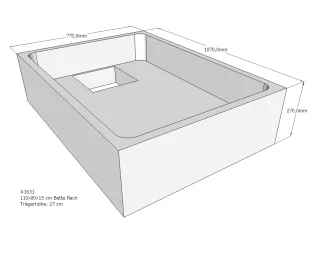 Neuesbad Wannenträger für Bette flach 110x80x15 SD22081
