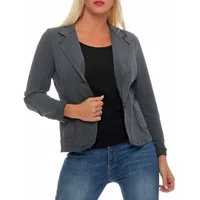 malito more than fashion Jackenblazer malito Damen Blazer klassisch, Sakko im Basic Look, Kurzjacke mit Sweat Blazer Jacke in Used Look Optik