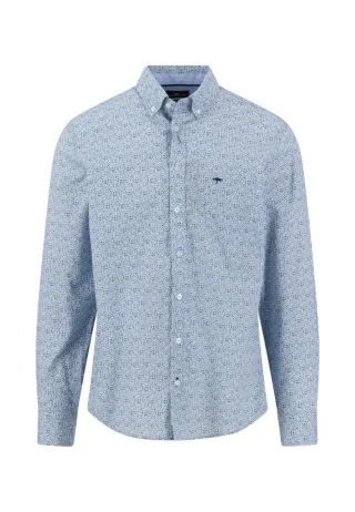 Fynch Hatton - Hemd mit Allover-Print blau - Gr. - XXL