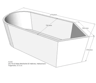 Neuesbad Wannenträger für Bette Starlet 3 181x75 oval SW12488