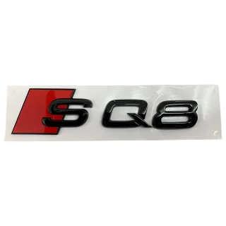 Original Audi SQ8 Q8 Black Edition Emblem Schriftzug Logo Emblem in Schwarz glänzend für das Heck / Hinten selbstklebend