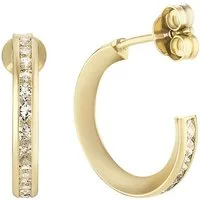 FAVS Paar Creolen FAVS Damen-Creolen 375er Gelbgold 36 Zirkonia (Paar)