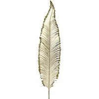 Kunstblume, Kaemingk, Farn Blatt 79cm Kunststoff mit Glitzer Gold