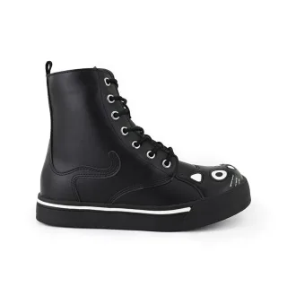TUK Damen-Sneaker „Kitty“ aus schwarzem Kunstleder – A6570L