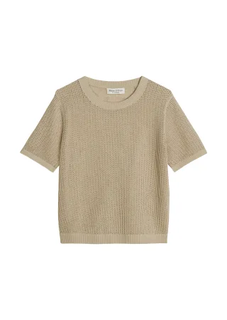 Marc OPolo Casual - Ajour-Pullover regular Linen Beige - Gr. - M