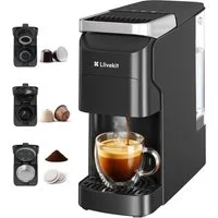 LLIVEKIT Kapselmaschine, 20 Bar Kompatibel mit Nespresso, Dolce Gusto, ESE Pads & Kaffeepulver