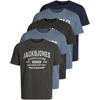 Jack & Jones Print-Shirt Bedrucktes T-Shirt aus Baumwolle (5er-Pack)