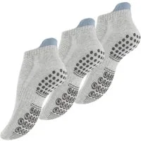 Stark Soul® Sportsocken rutschfeste Sneakersocken mit Fersenschutz und ABS - Antirutschsohle (3 Paar) für Yoga, Pilates, Trampolin