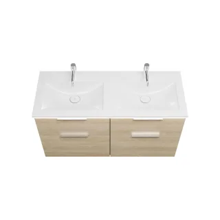 Burgbad Mineralguss Waschtisch-Set Eqio Eiche Dekor Cashmere/Alpinweiss, SEZG122F3180C0001 SEZG122F3180C0001