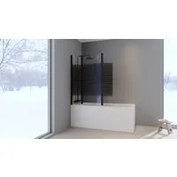 Marwell Badewannenfaltwand White Stripes, Einscheibensicherheitsglas, (3 tlg), mit Sichtschutz, Breite: 125 cm