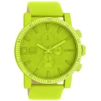 OOZOO Quarzuhr Herrenuhr C11657 – Chronolook, lemongrün, Lederband, 48 mm