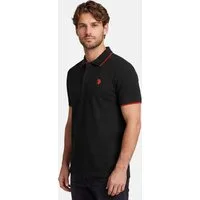 U.S. Polo Assn. Poloshirt USKayle – Classic Fit kurzarm mit Logo-Stickerei Mit Flachstrick-Kragen, Knopfleiste und elastischer Baumwollmischung