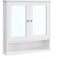 VASAGLE Spiegelschrank Badschrank Wandschrank Hängeschrank Breite 56.5-65cm, verstellbare Ablage