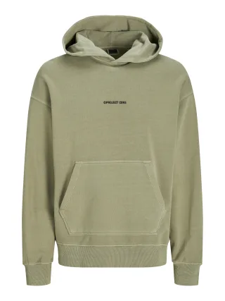 JACK&JONES - JCOKINETIC DYED SWEAT HOOD silver sage - Gr. - L