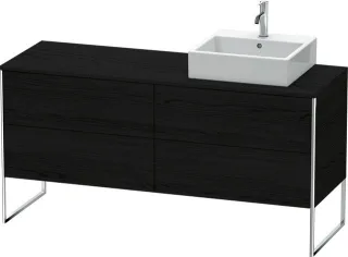 Duravit XSquare Konsolenwaschtischunterbau bodenstehend Eiche Schwarz Matt 1600x548x778 mm - XS4924R XS4924R1616