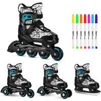 NILS EXTREME Inlineskates 4 in 1 Inliner verstellbare Skates Schlittschuhe Rollschuhe TINTY Blau, gestalte die Skates nach deinen Wünschen