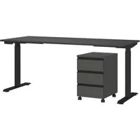 GERMANIA Büromöbel-Set Lemont, (2-tlg), Set bestehend aus höhenverstellbarem Schreibtisch und Rollcontainer