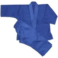 SBJ Judoanzug blau mittelschwer 450 gr. Jacke mit Reißkornwebung