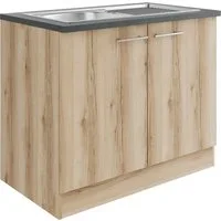 OPTIFIT Spülenschrank Bella Breite 100 cm, mit Edelstahl-Einbauspüle