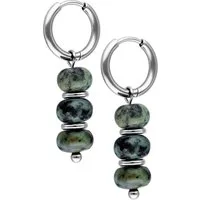 Wildcat Paar Ohrhänger Little Natural Stone Bubble Hoops - Silber, Afrikanischer Türkis, Chirurgenstahl 316L - wasserfest, langlebig, hautverträglich
